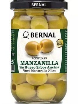 Зелені оливки без кістки Bernal Manzanilla 300г. 01901 фото