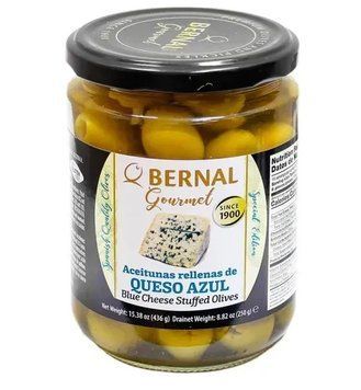 Оливки фаршировані сиром дор блю Bernal 436г. 01623 фото