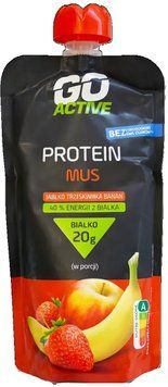Протеиново фруктовый мусс яблоко-клубника-банан Go Active 180г. 03353 фото