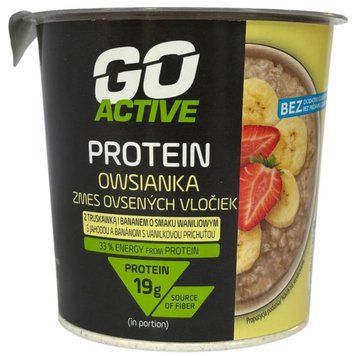 Порционная протеиновая овсянка с клубникой, бананом и ванилем Go Active 65г. 11111111-2 фото